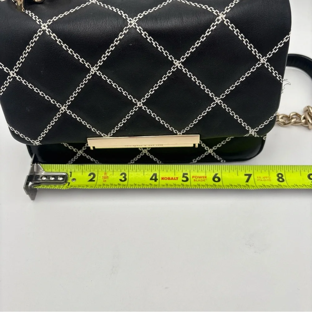 Kate Spade Quilted‎ Black Crossbody with Gold Chain